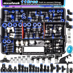 Accesorios de conexión rápida de línea de aire 116 piezas, 1/8", 1/4", 5/16", 3/8", 1/2", 4/6/8/10 mm OD P - Imagen 1 de 11