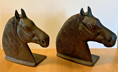 Vintage Virginia Metalcrafters Percheron Horse Cast Iron #8-8 Bookends - Image 1 of 4