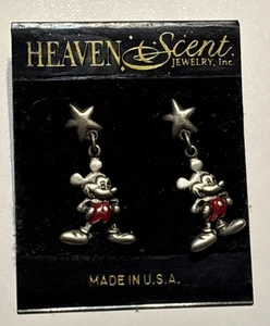 Orecchini Vintage Profumo Cielo Gioielli Disney Topolino Tono Argento Piede Rotto - Foto 1 di 5