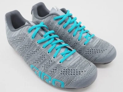 Новый! Женские вязаные велосипедные туфли Giro Empire E70 размер 8 США, 39,5 ЕС серые/бирюзовые - Изображение 1 из 4