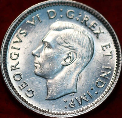 🇨🇦 Uncirculated 1943 King George VI 10 Cents Silver Coin Canada - Image 1 of 2