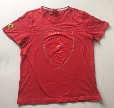 Puma Scuderia Ferrari Mens S Big Shield T-shirt Red Formula 1 Racing Italian - Image 1 of 4
