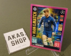 Timo Werner Man of the Match # 178 Pink 141/ 199 2021/ 2022 TOPPS Chrome UCL - Picture 1 of 3