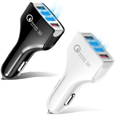 4 USB Port Car Charger Quick Charge Multi-Port Adapter for iPhone Samsung LG HTC - Image 1 of 4