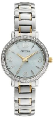 Nuevo* Reloj Citizen EL3044-54D para mujer con esfera de nácar TT acentuada de diamantes Foto 1 de 3