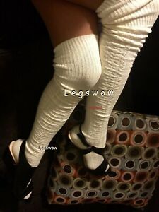 Cable Knit Over The Knee Socks Thigh High White Black Brown Gray Blue Boot OTK