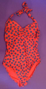 old navy swimsuit size small red blue polka dot one piece - Picture 1 of 4