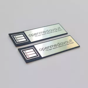 Open Media Vault OMV - Sticker Case Badge Decal - Chrome Reflective, Two Emblems - Picture 1 of 3