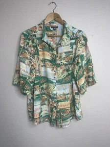 Autograph Venice Italy Print Blouse Womens Plus Size 14 Puff Sleeve Button Up - Picture 1 of 8