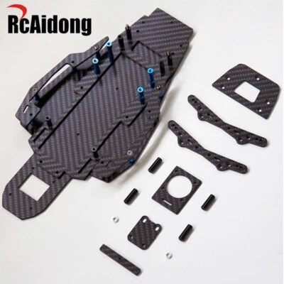 Carbon Fiber Chassis Frame Kit for Tamiya DT-04 Fighter NXGEN 2wd Buggy Upgrades - Image 1 of 4