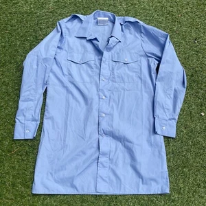 ROYAL AIR FORCE SURPLUS G1 RAF BLUE POLYCOTTON MENS LONG SLEEVED UNIFORM SHIRT - Picture 1 of 5