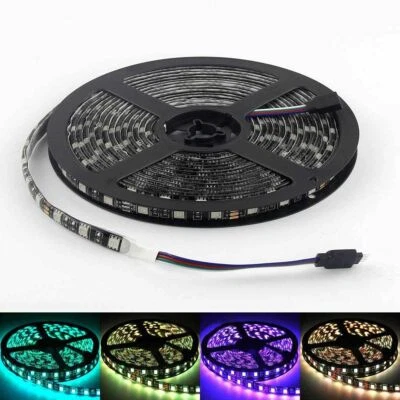 1M 5M 10M 20M LED Strip Light 5050 RGB 60LEDs/M Flexible Lamp ip65 PCB Black 12V - Image 1 of 4