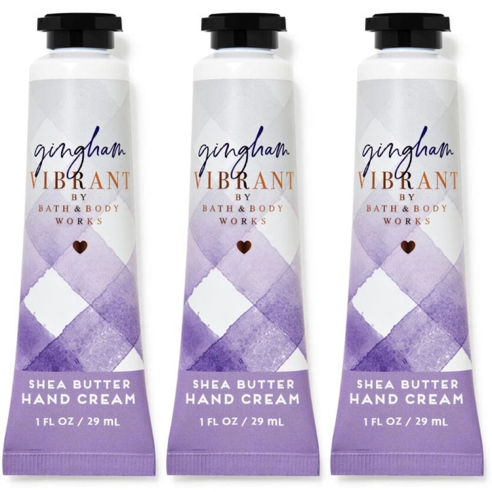 3 Bath & Body GINGHAM VIBRANT  Shea Butter Hand Cream 1 oz ea (065) - Image 1 of 1