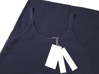 Nuevo con etiquetas Vestido Vince Acanalado Tejido Cami Midi en Azul Marino Oscuro Talla M $195 Foto 1 de 4
