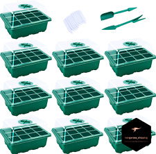 10 Packs Seed Starter Trays Seedling Tray, Humidity Adjustable Kit with Dome