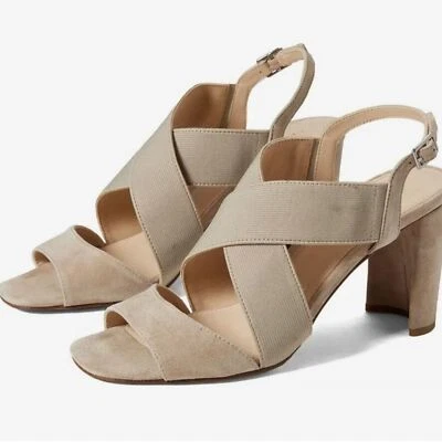 Nova Sandália Pelle Moda Nolyn Couro Camurça Elástico Tira Cruzada Bege 9.5 - Imagem 1 de 4