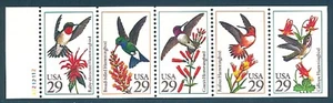 USA BOOKLET SC# 2646a HUMMINGBIRDS $0.29c UNFOLDED PANE OF 5 MNH - PL# A2212112 - Picture 1 of 1