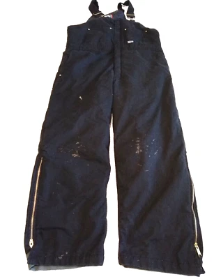 Walls Kevlar Bib Insulated Overalls Mens XL 46-48 Quilt Lined Black Workwear Y2k - Image 1 of 4