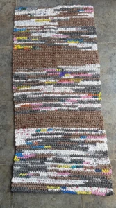 Plastiktüte Fußmatte Teppich Handarbeit Umweltfreundlich Recycelt Campingteppich - Bild 1 von 9