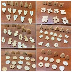 Wood Apple Teddy Tree Flat Beads Knitting Fasteners Connectors Craft Buttons - Picture 1 of 26