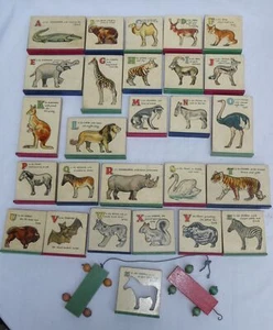 Chad Valley MENAGERIE GRAND PARADE Alphabet Wooden Block Animal Puzzle Vintage - Picture 1 of 20