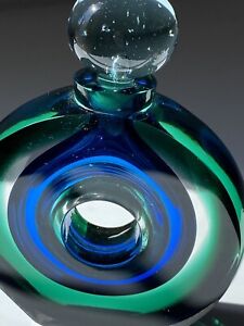 Steven Correia Art Glass Perfume Bottle Signed Stopper Vintage Limited Edition