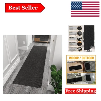 Alfombra de corredor contemporánea de 2'7" x 8' interior/exterior con respaldo de goma antideslizante Foto 1 de 4