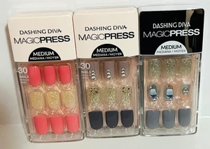 Nuevo Adashing Diva Manicura Uñas Brillo Coral Gris 3 Juegos Sin Pegamento Magic PressOn - Imagen 1 de 1