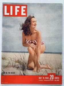 Life Magazine Fun on the Beach July 19, 1948 Color Cover Ads Art Olympics - Bild 1 von 3