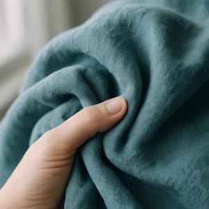 Cadet Blue Linen Fabric by the Yard – Soft, Breathable – Apparel, Decor & Crafts - Picture 1 of 10