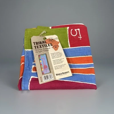 Mercado Mundial Textiles Tribales Niños Jirafa Altura Tabla Zambia Arte Colgante de Pared Foto 1 de 4