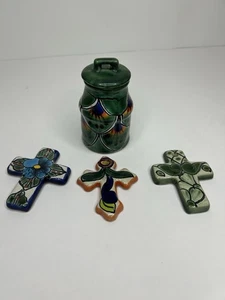 3 Talavera Keramik Kreuze & Mini Kanister - Bild 1 von 6