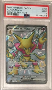 Pokémon Scarlet & Violet Paldean Fates 2024 PAF PSA 9 Shiny Alakazam ex #215 - Imagen 1 de 2