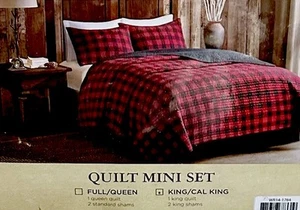 NEW Woolrich California King Buffalo Check Brand New Cotton Quilt Mini Set - Picture 1 of 2