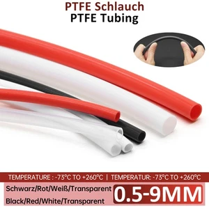 1 Metre 3D Printer PTFE Tube 0.5-9mm ID 1-12mm OD Tubing High Temp Resistance - Picture 1 of 23