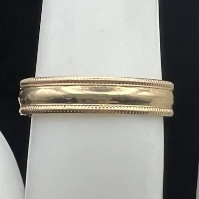 Винтажное обручальное кольцо из желтого золота 10 карат R.M.I размер 5,75 1,94 грамма - Изображение 1 из 4