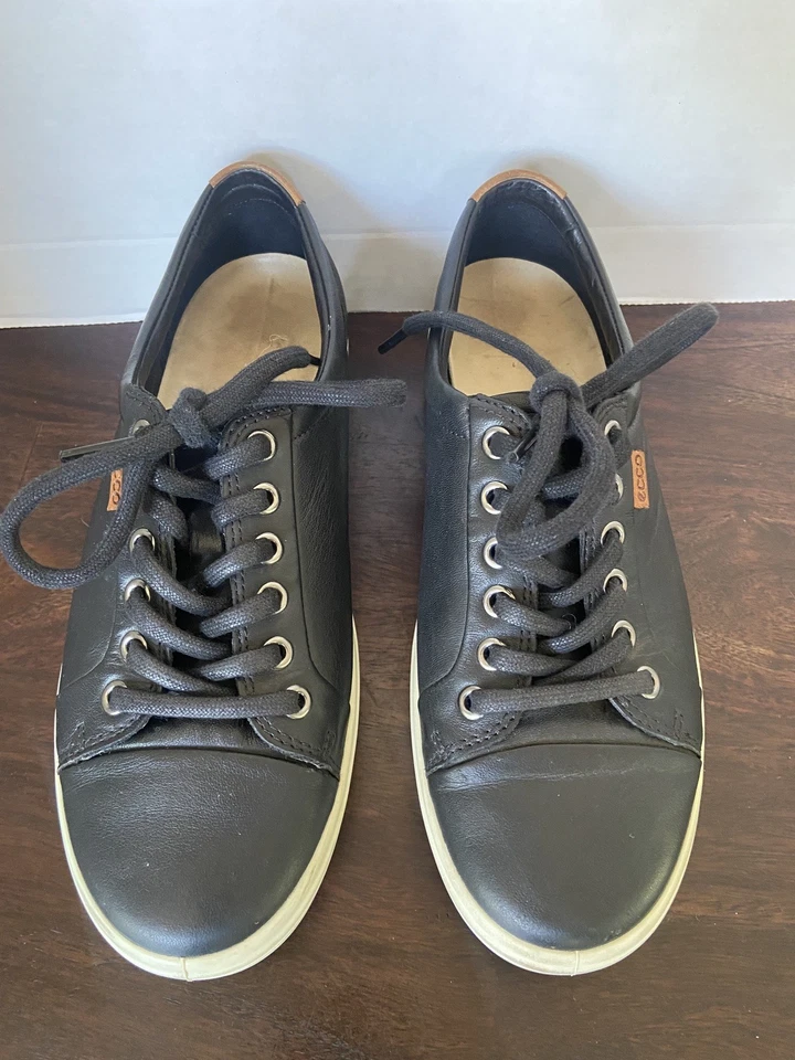 Ecco Black Leather Lace Up Casual Shoes Womens Size U.S. 7 Med  - Image 1 of 4