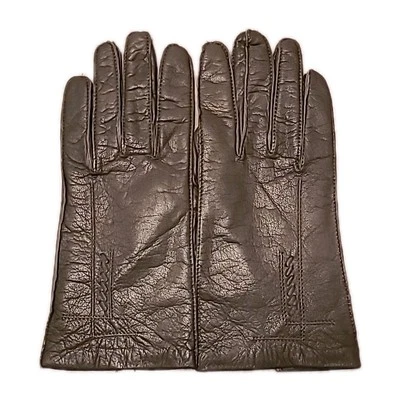 NWOT Women 'S Grey Leather Gloves Cashmere Lined Size 7 3/4. - Image 1 of 4