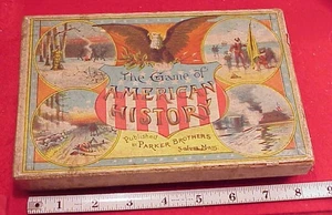 Antik 1890 Brettspiel der amerikanischen Geschichte Parker Bros komplett VERPACKT 8,5 X 5,5 - Bild 1 von 24