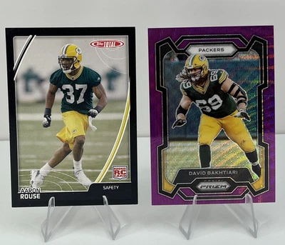 2007 Topps Total Black Aaron Rouse 29/50 2023 Prizm David Bakhtiari 65/99 Rookie - Image 1 of 4