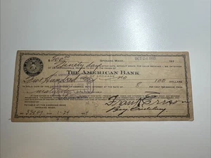 The American Bank - Billete de pago - Spokane WA - 1923 - Sello de ingresos - Imagen 1 de 2
