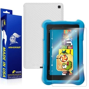 ArmorSuit Amazon Fire HD 6 Kids Screen Protector + White Carbon Fiber Skin USA - Picture 1 of 6