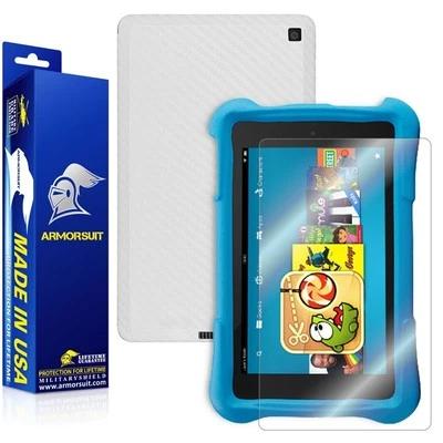 ArmorSuit Amazon Fire HD 6 Kids Screen Protector + White Carbon Fiber Skin USA - Image 1 of 4