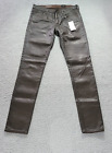 Ag Adriano Goldschmied The Legging Super Skinny Ankle Faux Leather Pants Size 26