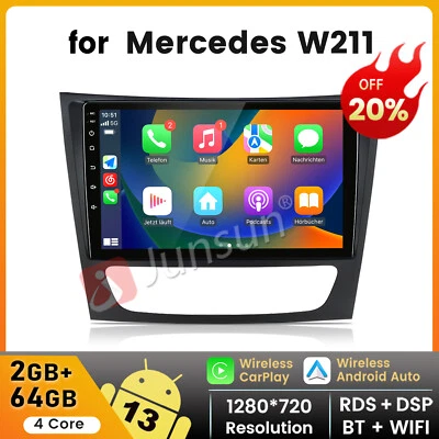 Radio estéreo de coche GPS navegación Carplay 2+64 GB para Mercedes Benz W211 E CLS Android 13 Foto 1 de 4