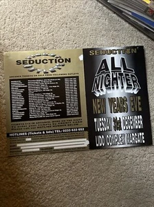 Seduction All Nighter Lido Complex Margate Kent 1992 Rave Flyer - Picture 1 of 2