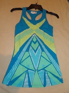 Junior Girls Size 3/5 Blue/Yellow and Silver OP Racerback Tank - Picture 1 of 1
