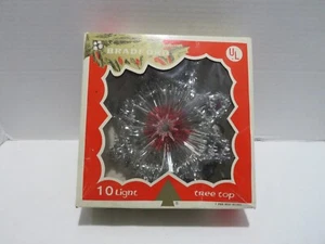 VTG BRADFORD 10 LIGHT TINSEL STAR TREE TOPPER WORKS IN ORIGINAL BOX - Picture 1 of 4