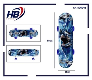 Skateboard Skate In Legno Fantasia Colorato Bambini Ragazzi 60cm 06046 dfh - Foto 1 di 1