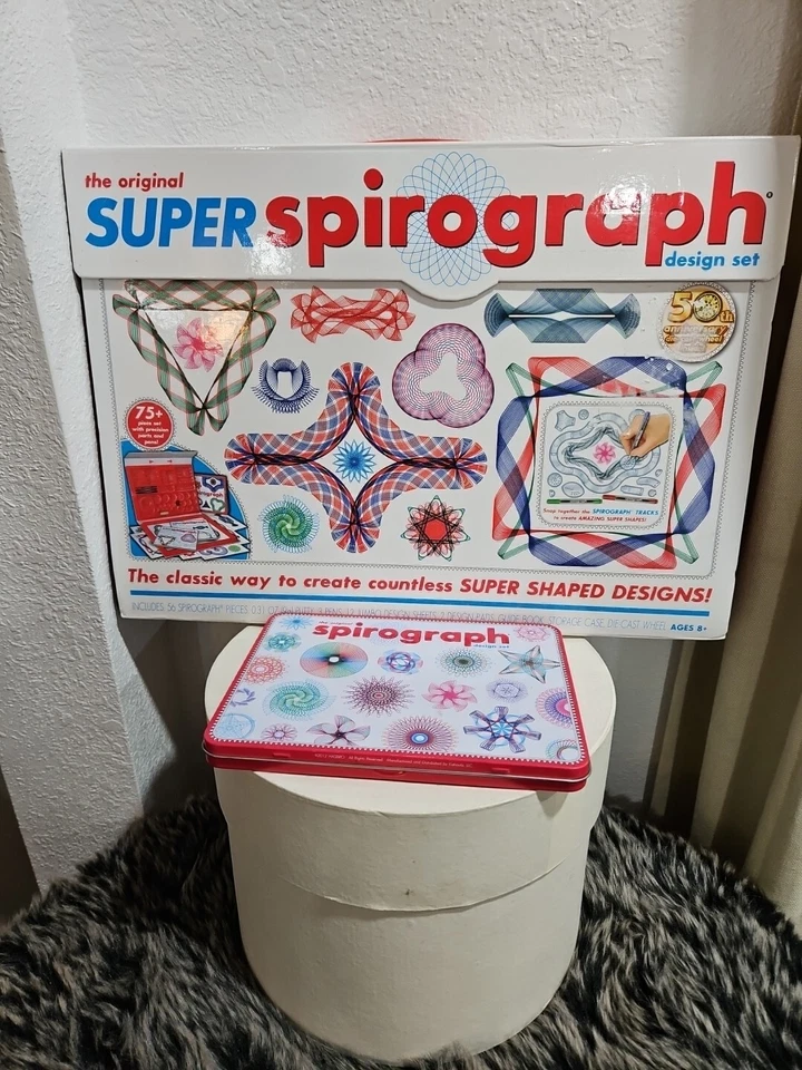 The Original Super Spirograph Design Set Kit 50th Anniversary Case Toy Ship